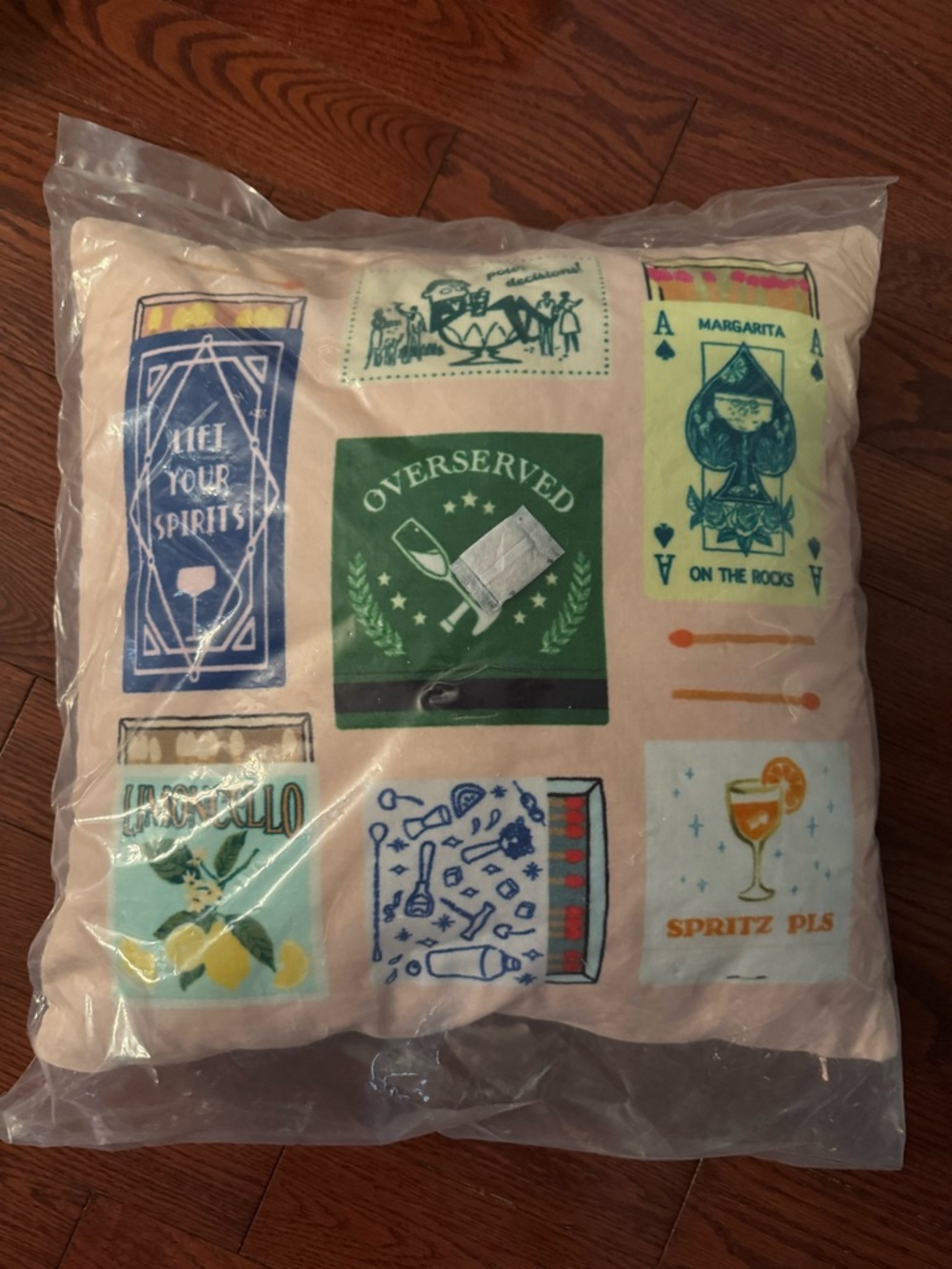 Anthropologie Pink Cocktail Patchwork Accent Pillow